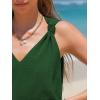 imageEXLURA Womens Summer Tank Top Business Casual V Neck Knotted Sleeveless Blouses Fashion Trendy Dressy Work Shirt Outfits 2025Dark Green