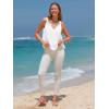 imageEXLURA Womens Summer Tank Top Business Casual V Neck Knotted Sleeveless Blouses Fashion Trendy Dressy Work Shirt Outfits 2025White