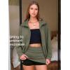 imageEXLURA Womens Sweatsuits 2 Piece Outfits Zip Up Sweatshirts Matching Skort Casual Sweat Set Tennis Jogger Tracksuit Fall 2025Army Green