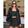 imageEXLURA Womens Sweatsuits 2 Piece Outfits Zip Up Sweatshirts Matching Skort Casual Sweat Set Tennis Jogger Tracksuit Fall 2025Black