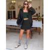 imageEXLURA Womens Sweatsuits 2 Piece Outfits Zip Up Sweatshirts Matching Skort Casual Sweat Set Tennis Jogger Tracksuit Fall 2025Black