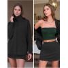 imageEXLURA Womens Sweatsuits 2 Piece Outfits Zip Up Sweatshirts Matching Skort Casual Sweat Set Tennis Jogger Tracksuit Fall 2025Black