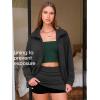 imageEXLURA Womens Sweatsuits 2 Piece Outfits Zip Up Sweatshirts Matching Skort Casual Sweat Set Tennis Jogger Tracksuit Fall 2025Black