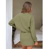 imageEXLURA Women 2 Piece Sets Cotton Tracksuits Workout Set Crewneck Sweatshirt Skort Short Skirt Fall Tennis Sweat Suits PocketsArmy Green