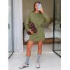 imageEXLURA Women 2 Piece Sets Cotton Tracksuits Workout Set Crewneck Sweatshirt Skort Short Skirt Fall Tennis Sweat Suits PocketsArmy Green