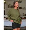 imageEXLURA Women 2 Piece Sets Cotton Tracksuits Workout Set Crewneck Sweatshirt Skort Short Skirt Fall Tennis Sweat Suits PocketsArmy Green