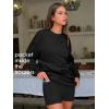 imageEXLURA Women 2 Piece Sets Cotton Tracksuits Workout Set Crewneck Sweatshirt Skort Short Skirt Fall Tennis Sweat Suits PocketsBlack