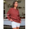 imageEXLURA Women 2 Piece Sets Cotton Tracksuits Workout Set Crewneck Sweatshirt Skort Short Skirt Fall Tennis Sweat Suits PocketsDark Red