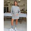 imageEXLURA Women 2 Piece Sets Cotton Tracksuits Workout Set Crewneck Sweatshirt Skort Short Skirt Fall Tennis Sweat Suits PocketsGrey