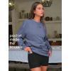 imageEXLURA Women 2 Piece Sets Cotton Tracksuits Workout Set Crewneck Sweatshirt Skort Short Skirt Fall Tennis Sweat Suits PocketsGrey Blue