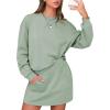 imageEXLURA Women 2 Piece Sets Cotton Tracksuits Workout Set Crewneck Sweatshirt Skort Short Skirt Fall Tennis Sweat Suits PocketsGrey Green