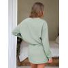 imageEXLURA Women 2 Piece Sets Cotton Tracksuits Workout Set Crewneck Sweatshirt Skort Short Skirt Fall Tennis Sweat Suits PocketsGrey Green