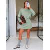 imageEXLURA Women 2 Piece Sets Cotton Tracksuits Workout Set Crewneck Sweatshirt Skort Short Skirt Fall Tennis Sweat Suits PocketsGrey Green