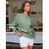 imageEXLURA Women 2 Piece Sets Cotton Tracksuits Workout Set Crewneck Sweatshirt Skort Short Skirt Fall Tennis Sweat Suits PocketsGrey Green
