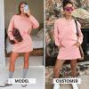 imageEXLURA Women 2 Piece Sets Cotton Tracksuits Workout Set Crewneck Sweatshirt Skort Short Skirt Fall Tennis Sweat Suits PocketsPink