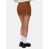 imageEXLURA Womens Button Bodycon Mini Skirt Sexy Night Club High Waist Elastic Y2K Trendy Short Plaid SkirtsOrange Plaid