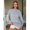 imageEXLURA Womens Fall Two Piece Skirt Sets Cotton Long Sleeve Mock Neck Sweatshirt Skort Matching Set Casual Tennis Outfits 2025Grey