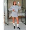 imageEXLURA Womens Fall Two Piece Skirt Sets Cotton Long Sleeve Mock Neck Sweatshirt Skort Matching Set Casual Tennis Outfits 2025Grey