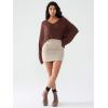 imageEXLURA Womens Tweed Bodycon Mini Skirt High Waist Side Zipper Fall Trendy Pencil Short Skirts Business Casual Outfits PocketsApricot