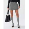 imageEXLURA Womens Tweed Bodycon Mini Skirt High Waist Side Zipper Fall Trendy Pencil Short Skirts Business Casual Outfits PocketsBlack