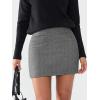 imageEXLURA Womens Tweed Bodycon Mini Skirt High Waist Side Zipper Fall Trendy Pencil Short Skirts Business Casual Outfits PocketsBlack