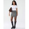 imageEXLURA Womens Tweed Bodycon Mini Skirt High Waist Side Zipper Fall Trendy Pencil Short Skirts Business Casual Outfits PocketsBlack