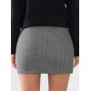 imageEXLURA Womens Tweed Bodycon Mini Skirt High Waist Side Zipper Fall Trendy Pencil Short Skirts Business Casual Outfits PocketsBlack