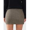 imageEXLURA Womens Tweed Bodycon Mini Skirt High Waist Side Zipper Fall Trendy Pencil Short Skirts Business Casual Outfits PocketsBrown