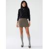 imageEXLURA Womens Tweed Bodycon Mini Skirt High Waist Side Zipper Fall Trendy Pencil Short Skirts Business Casual Outfits PocketsBrown