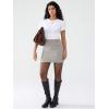 imageEXLURA Womens Tweed Bodycon Mini Skirt High Waist Side Zipper Fall Trendy Pencil Short Skirts Business Casual Outfits PocketsGrey