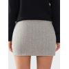 imageEXLURA Womens Tweed Bodycon Mini Skirt High Waist Side Zipper Fall Trendy Pencil Short Skirts Business Casual Outfits PocketsGrey