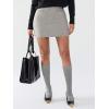 imageEXLURA Womens Tweed Bodycon Mini Skirt High Waist Side Zipper Fall Trendy Pencil Short Skirts Business Casual Outfits PocketsGrey