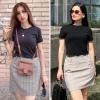 imageEXLURA Womens Tweed Bodycon Mini Skirt High Waist Side Zipper Fall Trendy Pencil Short Skirts Business Casual Outfits PocketsGrey