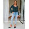 imageEXLURA Women Cropped Cardigan Sweaters Fall Flare Sleeve Button Cardigans Ruffled Hem Cute Sweater Casual Soft Stretchy TopsDark Green