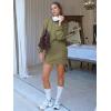imageEXLURA Women 2 Piece Sets Cotton Sweatsuits Fall Hooded Sweatshirt Cargo Skort Skirt Stretchy Tracksuit Casual Tennis PocketsArmy Green