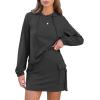 imageEXLURA Women 2 Piece Sets Cotton Sweatsuits Fall Hooded Sweatshirt Cargo Skort Skirt Stretchy Tracksuit Casual Tennis PocketsBlack