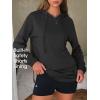 imageEXLURA Women 2 Piece Sets Cotton Sweatsuits Fall Hooded Sweatshirt Cargo Skort Skirt Stretchy Tracksuit Casual Tennis PocketsBlack