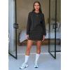 imageEXLURA Women 2 Piece Sets Cotton Sweatsuits Fall Hooded Sweatshirt Cargo Skort Skirt Stretchy Tracksuit Casual Tennis PocketsBlack