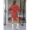 imageEXLURA Women 2 Piece Sets Cotton Sweatsuits Fall Hooded Sweatshirt Cargo Skort Skirt Stretchy Tracksuit Casual Tennis PocketsCaramel