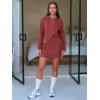 imageEXLURA Women 2 Piece Sets Cotton Sweatsuits Fall Hooded Sweatshirt Cargo Skort Skirt Stretchy Tracksuit Casual Tennis PocketsCaramel