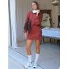 imageEXLURA Women 2 Piece Sets Cotton Sweatsuits Fall Hooded Sweatshirt Cargo Skort Skirt Stretchy Tracksuit Casual Tennis PocketsCaramel