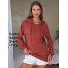 imageEXLURA Women 2 Piece Sets Cotton Sweatsuits Fall Hooded Sweatshirt Cargo Skort Skirt Stretchy Tracksuit Casual Tennis PocketsCaramel