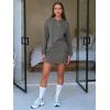 imageEXLURA Women 2 Piece Sets Cotton Sweatsuits Fall Hooded Sweatshirt Cargo Skort Skirt Stretchy Tracksuit Casual Tennis PocketsGrey