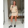 imageEXLURA Women Fall Two Piece Sets Cotton Striped Set Sweatshirt Matching Skort Skirt Sweatsuits Workout Tracksuit Outfits 2025Orange Green