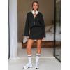 imageEXLURA Womens 2 Piece Skirt Sweater Sets V Neck Button Up Cardigan Mini Skirts Fall Winter Knit Trendy Outfits Pockets 2025Black