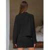 imageEXLURA Womens 2 Piece Skirt Sweater Sets V Neck Button Up Cardigan Mini Skirts Fall Winter Knit Trendy Outfits Pockets 2025Black