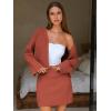 imageEXLURA Womens 2 Piece Skirt Sweater Sets V Neck Button Up Cardigan Mini Skirts Fall Winter Knit Trendy Outfits Pockets 2025Caramel