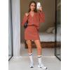 imageEXLURA Womens 2 Piece Skirt Sweater Sets V Neck Button Up Cardigan Mini Skirts Fall Winter Knit Trendy Outfits Pockets 2025Caramel