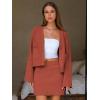 imageEXLURA Womens 2 Piece Skirt Sweater Sets V Neck Button Up Cardigan Mini Skirts Fall Winter Knit Trendy Outfits Pockets 2025Caramel