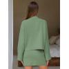 imageEXLURA Womens 2 Piece Skirt Sweater Sets V Neck Button Up Cardigan Mini Skirts Fall Winter Knit Trendy Outfits Pockets 2025Dark Green